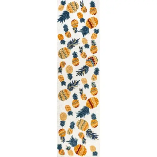 Ananas Bold Pineapple High-Low Indoor/Outdoor Area Rug - JONATHAN Y image {1}