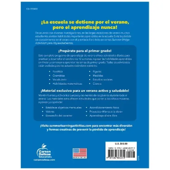 Carson Dellosa Education Summer Bridge Activities Spanish, Grade K-1 image {1}