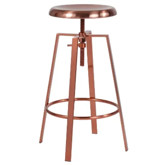 Flash Furniture Toledo Industrial Style Barstool with Swivel Lift Adjustable Height Seat image {12}