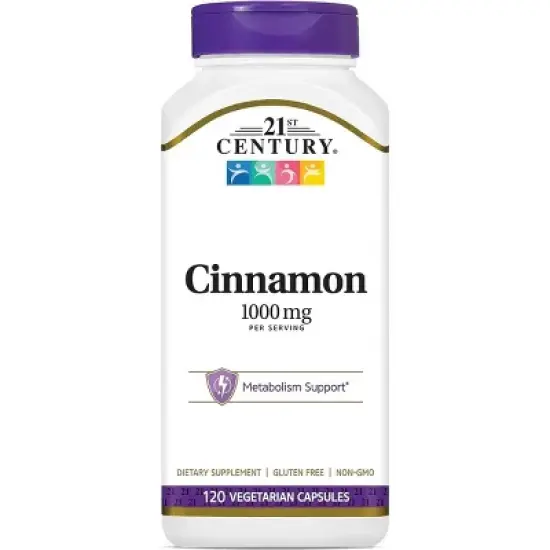 21st Century Cinnamon 1,000 mg 120 Vegetable Capsules image {3}