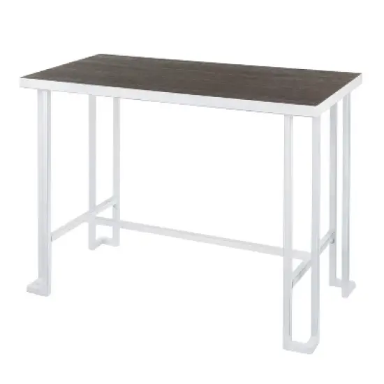 Roman Industrial Counter Height Dining Table Vintage White/Espresso - LumiSource image {2}