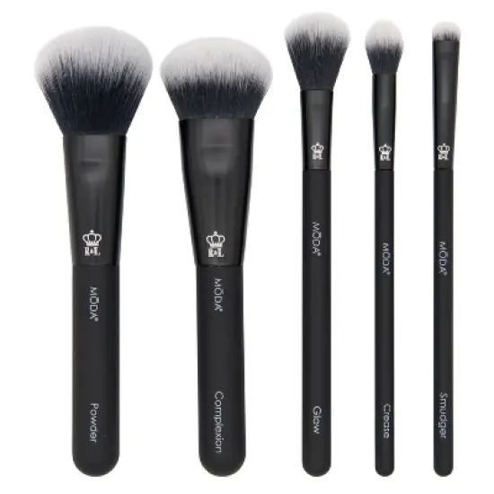MODA Brush Total Face Travel Makeup Brush Set with Flip Case- 6pc image {1}