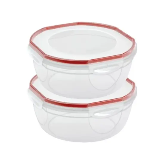 Sterilite Ultra Seal 8.10 Quart Capacity Clear Plastic Food Storage Bowl Container with 4 Point Latching Lids and Easily Stackable Design image {6}