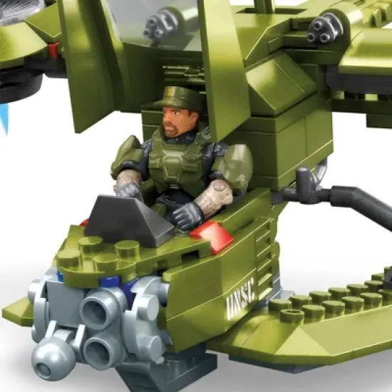 MEGA HALO UNSC Hornet Recon Aircraft Building Toy with 2 Micro Action Figures (293 pc) image {5}