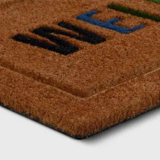 1'6"x2'6" 'Welcome' Coir Doormat Multi/Natural - Threshold&trade; image {2}