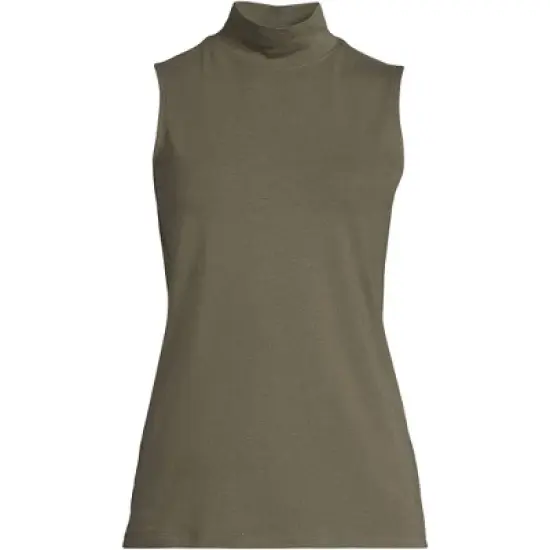 Lands' End Women's Lightweight Jersey Sleeveless Mock image {1}