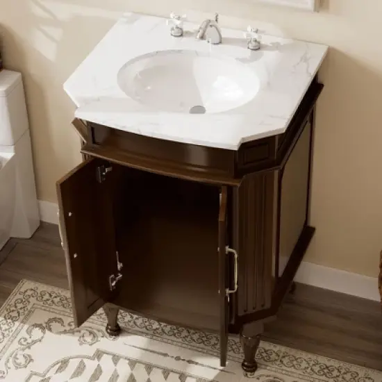 Hyleory Bathroom Storage Vanity,Bathroom Cabinets Freestanding with Door for Bathroom Floor Cabinet,Restroom Cabinet, Storage Cabinet image {4}