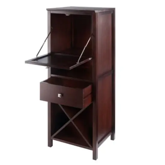 Brooke Cupboard Drop Down Door and Drawer Walnut - Winsome image {1}