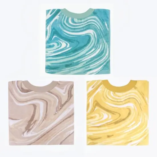 Neat Solutions Printed Pullover Toddler Bib Set - Neutral Marble - 3pk image {9}