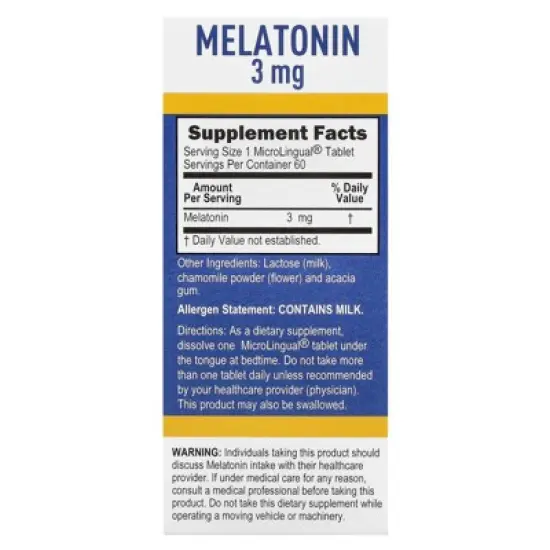 Superior Source Melatonin, 3 mg, 60 MicroLingual&reg; Instant Dissolve Tablets image {1}