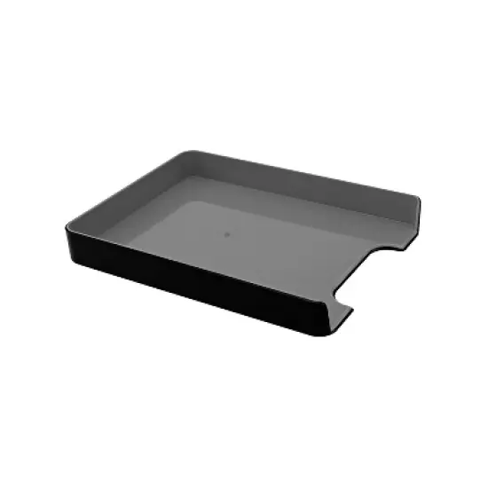 Advantus Fusion Plastic Letter Tray Black/Gray 37678 image {2}