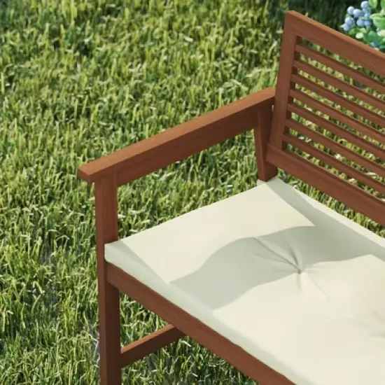 HOMLUX Outdoor 2-Seat Garden Bench Porch Chair with Removable Cushion, Weatherproof image {5}