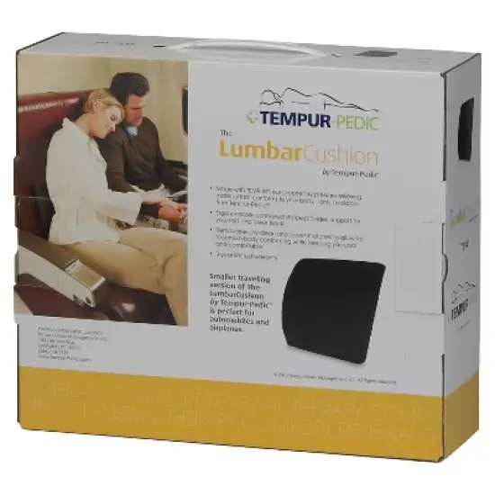 Tempur-pedic Travel Lumbar Cushion with Fabric Cover Black TPTRVLUM-BLK image {2}