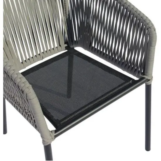 Courtyard Casual Osborne Black Aluminum Outdoor Dining Chairs, 2 pc set with Cushions image {3}