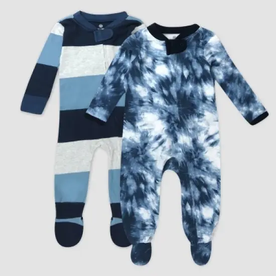 Honest Baby 2pk Jumbo Sleep N' Play - Blue Tie-Dye image {3}