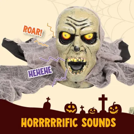 Joyfy Groundbreaking Zombie Halloween D&eacute;cor, Halloween Climbing Zombie Sound and Flashing Eyes, Yard Garden Party Decorations for Outdoor Indoor image {4}