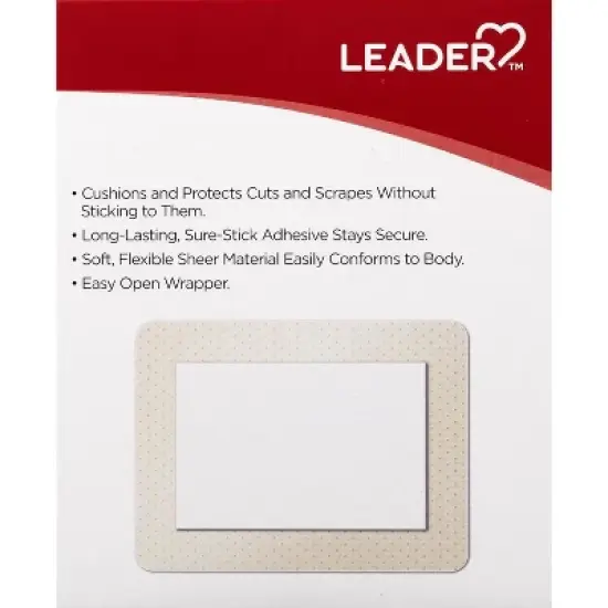 Leader Sheer Adhesive Bandage Pads Sterile 10 ct image {2}