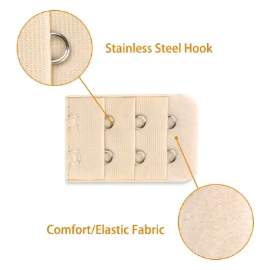 Allegra K Women's Lady 3 Rows 2 Hooks Bra Extension Strap Extenders image {2}