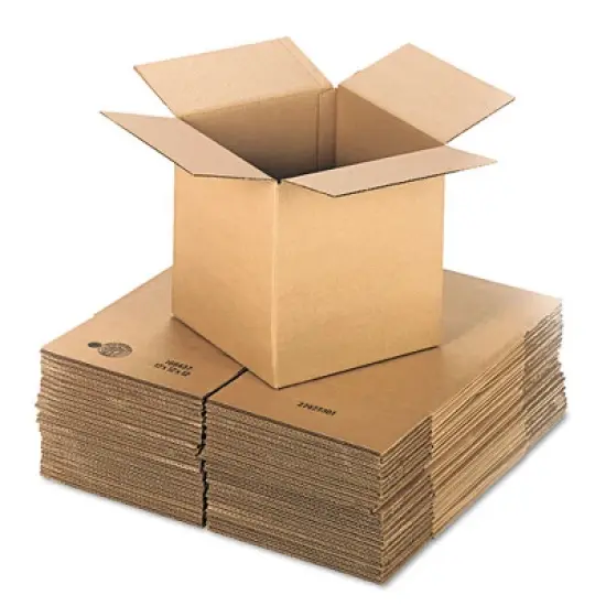 Universal Cubed Fixed-Depth Corrugated Shipping Boxes, Regular Slotted Container, X-Large, 12" x 12" x 12", Brown Kraft, 25/Bundle image {1}