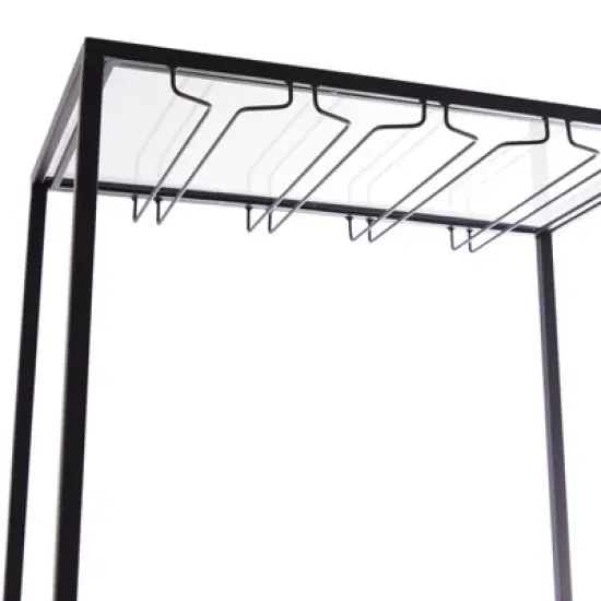 Modern Wood Standing Wine Rack Black - Olivia & May image {3}