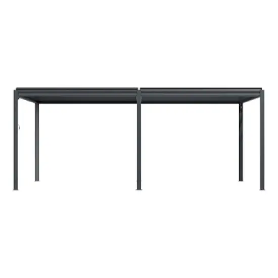 Mondawe Outdoor Louvered Pergola 10X20FT, Aluminum Pergola with Adjustable Roof and Efficient Drainage System image {13}