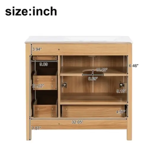 Whisen 36" Bathroom Storage Cabinet image {14}