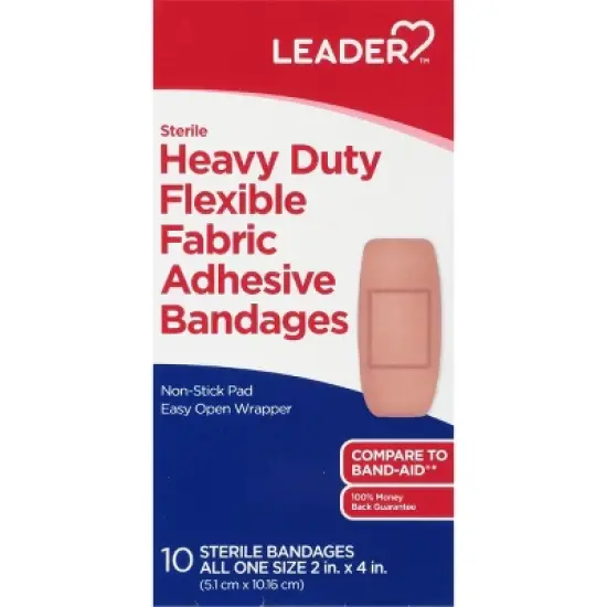Leader Flexible Fabric Heavy Duty Sterile Adhesive Bandages 10 ea image {4}