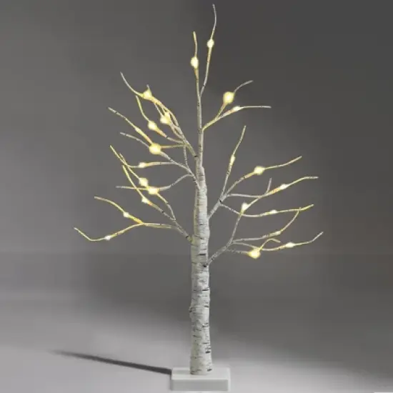 Costway 2ft/ 4ft/ 5ft/ 6ft Pre-lit White Twig Birch Tree for Christmas Holiday w/ LED Lights image {10}