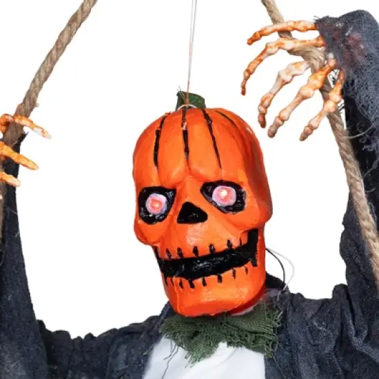 Northlight Animated Swinging Pumpkin Man Halloween Decoration - 30" image {4}