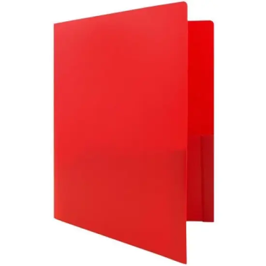 JAM 6pk 2 Pocket Heavy Duty Plastic Folders - Red image {3}