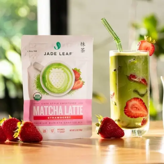Jade Leaf Matcha Organic Cafe Style Strawberry Flavored Matcha Latte Mix - 3.5oz image {4}