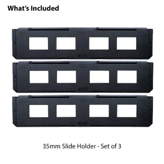 Magnasonic Long Tray Slide Film Holder for 35mm Compatible Film Scanners, Holds 4 Slides, Easy to Use - Set of 3 - Black image {1}