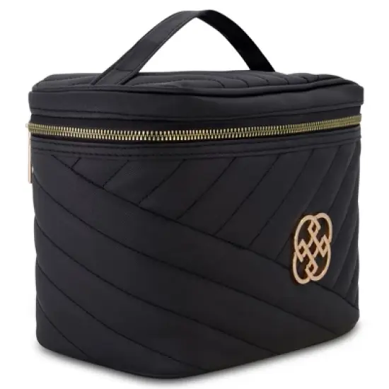 Daisy Fuentes Women's Quilted Makeup Bag - Makeup Organizer Travel Bag, Cosmetic Bag, Toiletry Bag, Square Train Case image {2}