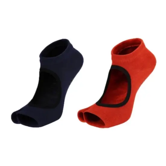 Anna-Kaci Women's Open Toe Yoga Socks with Anti-Slip Grip Sole Breathable Fabric for Barre and Pilates 2-Pack image {14}