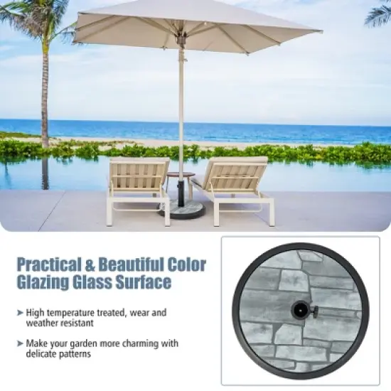 Costway 19'' Patio 35 LBS Round Umbrella Base Stand Holder 1.4''-1.9'' Market Table Outdoor image {5}