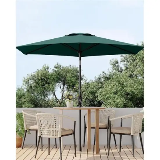 7.5ft Patio Umbrella with Push Button Tilt & Crank - 6-Rib UV Protection Waterproof for Deck/Pool/Backyard image {8}