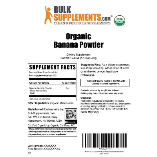 BulkSupplements Organic Banana Powder image {5}