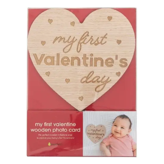 Pearhead Wooden Photo Card - Brown - Baby's First Valentine's Day Gift image {3}