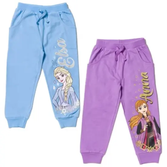Disney Princess Moana Belle Rapunzel Jasmine Ariel Cinderella Girls 2 Pack Pants Toddler image {11}