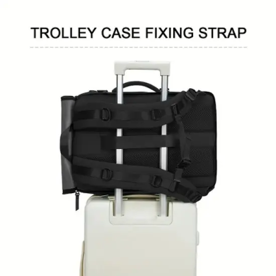 Luupatchy 18.1" Anti-Theft Travel Backpack with Separate Shoe Compartment & Convertible Duffel Design,Travel Bag for Business, Hiking, Camping image {2}