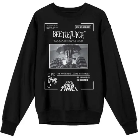 Beetlejuice Movie Poster With The Most Women's Black Long Sleeve Sweatshirt image {1}