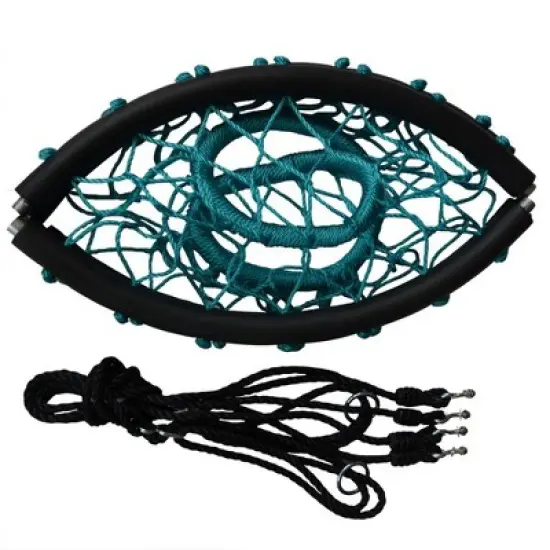 Swinging Money Giant 40 Inch Round Spider Web Fabric Outdoor Backyard Tree Saucer Swing for Kids and Adults, 400 Pound Weight Capacity, Teal image {3}