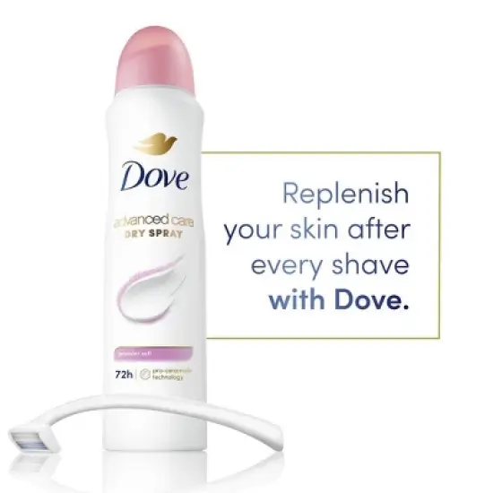 Dove Beauty Advanced Care 72-Hour Antiperspirant Dry Spray Deodorant Powder Soft - 3.8oz image {2}