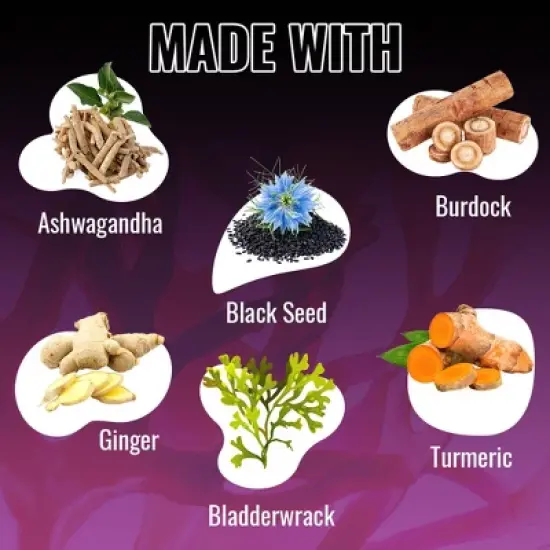 Sea Moss 3000mg with Black Seed Oil, Ashwagandha, Turmeric, Bladderwrack, Burdock - 180 Veg Capsules image {2}