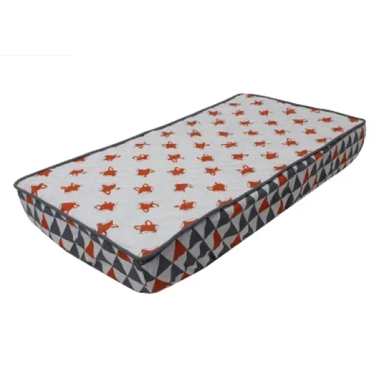 Bacati - Playful Fox Quilted Changing Pad Cover -Traingles in Gussett image {7}