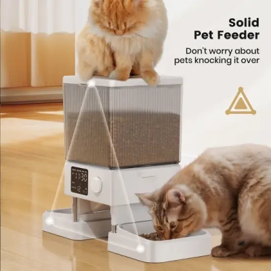 Oneisall PFD-002 Automatic Dog and Cat Feeder - 5L, Timed Dispenser for 2 Cats, Dual Bowls, Pet Dry Food Dispenser image {6}