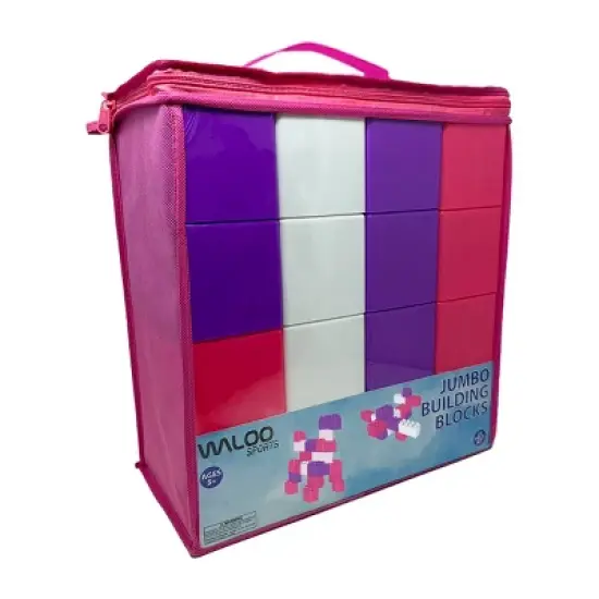 Waloo Sports Jumbo Building Blocks 25pc Set - Pink/Purple/White image {3}