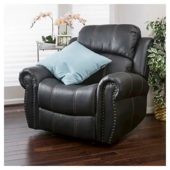 Charlie Faux Leather Glider Recliner Club Chair - Christopher Knight Home image {2}