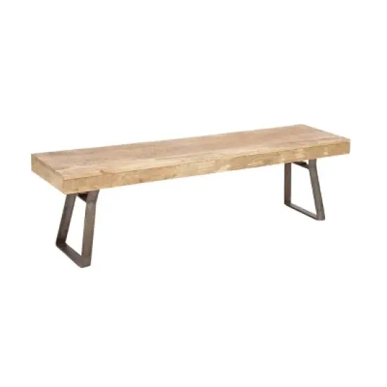 Natural Solid Wood Bench Light Brown - Olivia & May image {2}