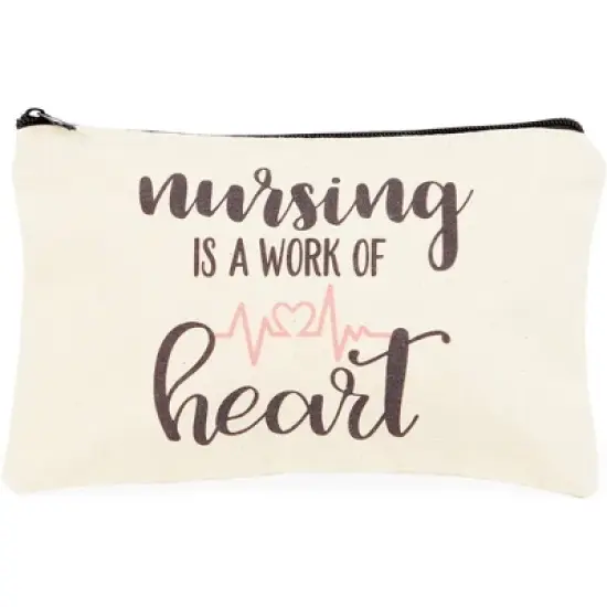 Sparkle and Bash 5-Pack Canvas Makeup Bags for Nurse Appreciation Gifts, Cosmetic Pouches (9" x 6") image {3}